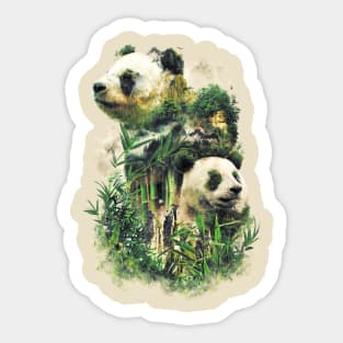 Surreal Panda Power Sticker